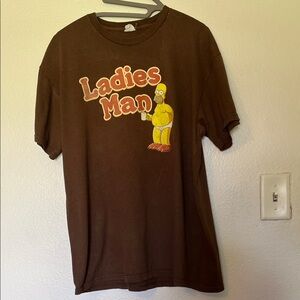 Vintage Ladies Man Graphic Tee - Brown Simpsons large